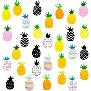 Maydahui 60 Pcs Colorful Pineapple Wall Decals Cute Fruit Pineapple Wall Stickers (45 x 45 Inch) Peel Stick Removable for Kitchen Kids Bedroom Living Room Home Decor