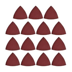 15PCS 180 Grit Triangle Sanding Pad, No-Hole Hook and Loop Detail Sander Sandpaper, Aluminum Oxide Sanding Paper fit Triangular Oscillating Multi Tool