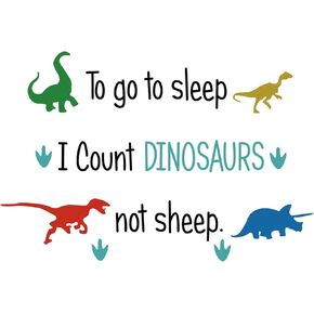 Nursery NS-2 Count Dinosaurs Colorful Wall Decal Window Stickers for Kids, Inspirational Quote Vinyl Decorations Watercolor Classroom Art Living Playroom Bedroom Kindergarten Dorm Painting for Party