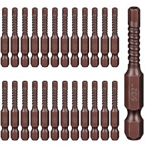 Moxweyeni 25 Pcs 5/32" HEX Head Bit Wrench Drill Bit Set S2 Steel Impact Driver Bits, Professional Grade 5/32" HEX 2" Impact Power Bits Perfect for Furniture