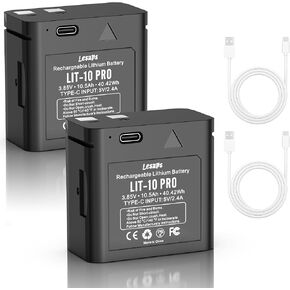 2-Pack LIT-10 Replacement Battery, 10500mAh Rechargeable Lithium Battery Compatible with SPYPOINT Hunting Cellular Trail Cameras Link-Micro-LTE, Cell-Link, LM2, Link-Micro-S-LTE with Type-C Cable