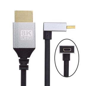 xiwai 8K Micro HDMI 2.1 Ultra Thin HDTV Cable 0.5m, Type-A to Type-D 4K Hyper Super Flexible Slim Cord for Camera HDTV