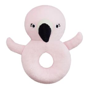 Baby Flamingo Soft Rattle Toy, Flamingo Plush Infant Shaker Rattle Easy-Grasp Stuffed Animal Toy, Gifts for Newborns Babies Toddlers Boys Girls, Pink, 5 Inches