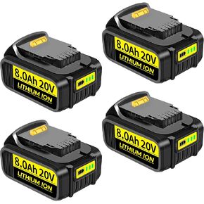 2 Pack 8000mAh 20V Replacement for Dewalt Battery Compatible with Dewalt 20V Battery DCB206 DCB204 DCB200 DCB180 Lithium Ion Batteries with LED Indicator(2pack-2)