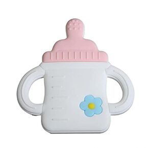 Teething Toys 3-6 Months, Teethers for Babies 3-6 6-12 Months for Teething Relief, Baby Teether Teething Toys 100% Silicone, Newborn Infant Sensory Baby Toys 0-6 months,bebe mondo (Milk Bottle - Pink)