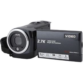 Video Camera for Vlogging, 2.7K Full HD Camcorder, 50MP 16X Digital Zoom, 2.8in Rotatable Screen, with Fill Light and USB Port, Catch Wonderful Moments