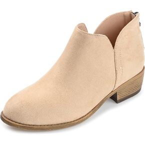 Journee Womens Livvy Back Heel Zip Stacked Heel Booties