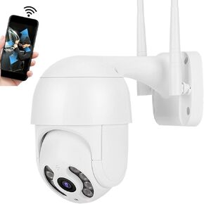 2In Waterproof PTZ Dome Camera 1080P 8 Lights Security Surveillance with 110 240V Remote Control Multiplayer Shared Motion Detection Smart Camera for Home Office(US)