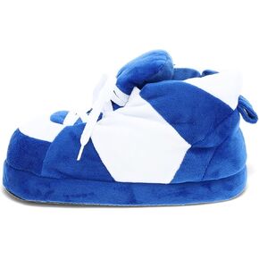 Happy Feet Slippers Standard Sneaker Slippers for Men, Women, and Kids - As Seen on Shark Tank - Classy Oversized House Slippers for Women with Non-Slip Rubber Soles - Blue and White - X-Small