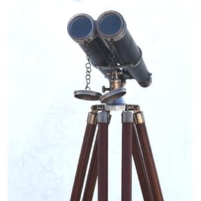 Admirals Floor Standing Binoculars for Adults Brass, Nautical Decor Binoculars for Bird Watching, Standing, Vintage, Antique, Outdoor, Hiking, Tripod, Binoculars, Hunting, Camping, Marine