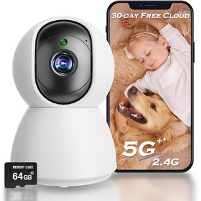 2K Indoor Camera, 2K 4MP Security Camera for Baby Monitor, 360° PTZ Wireless Cameras for Home Security, 5G & 2.4G WiFi Pet Camera with Phone App, Night Vision Motion Detection Siren Works with Alexa in Kuwait