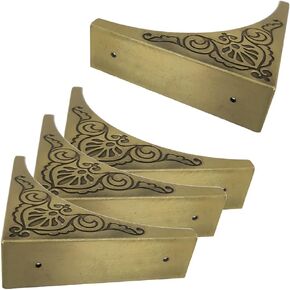 Metal Box Corner Guard 8 Pcs Large Retro Furniture Corner Protection Safety Corner Bumpers Antique Silver Decoration Desk Tool Box Cabinet Case Edge Cover Home Hardware Accessories