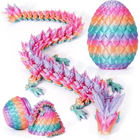 3D Printed Dragon Egg, Dragon Eggs with Dragon Inside, Articulated Dragon, Mystery Dragon Egg Fidget Toy, 3D Dragon Eggs Surprise Fidget Toy(A-Luminous)