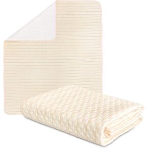 King Size Bed Pads for Incontinence Washable Waterproof, 71" x 59" (Pack of 1) - Reusable Extra Large Colored Cotton Pee Pads for Adults, Elderly, Pet, 4-Layer Underpads for Sofa,Furniture -KELISITING