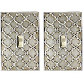 Meriville Moroccan 1 Toggle Wallplate, Single Switch Electrical Cover Plate, Off White