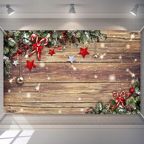 Christmas Wood Wall Decorations Backdrop Xmas Rustic Photography Background Snowflake Photo Booth Prop Christmas Party Home for Winter New Year Eve Party Decoration