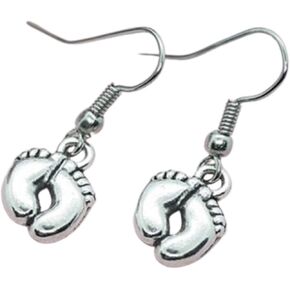 Cute Feet Earrings, Womens Dangle Cute Feet Charm Earrings, Cute Feet Jewelry, Gift For New Moms