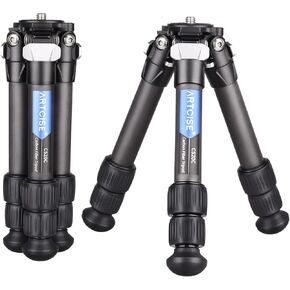 Carbon Fiber Tripod Portable Desktop Tripod ARTCISE Compact Lightweight Tripod for Camera DSLR Camcorder, Max Load 22lbs/10kg