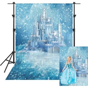 Yeele 6x10ft Winter Backdrop Ice Snow World Blue Castle Background for Photography Cosplay Kids Portrait Props Baby Shower Birthday Party Photo Studio Props