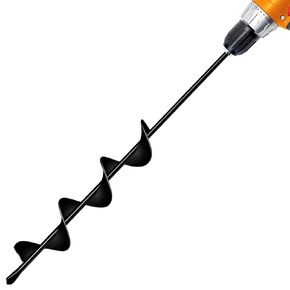 1.7"x15" Garden Auger Drill Bit for Planting Solid Shaft Bulb Auger, Heavy Duty Garden Auger Spiral Drill Bit for Auger Post Hole Digger,Plant Drill bit for 3/8" Hex Drive Drill