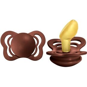 BIBS Pacifiers - Couture Collection | BPA-Free Baby Pacifier | Made in Denmark | Set of 2 Rust Color Premium Soothers | Size 0-6 Months in Kuwait