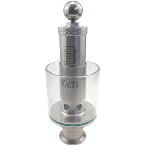 JOWIN 1.5" Tri Clover Compatible 90 Degree Elbow Type Pro Spunding Valve Adjustable PRV SS304 Stainless Steel 0.2-2.2 Bar Scale bar/psi (JWSPVNE)