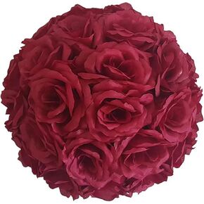 10 Pakc Artificial Flower Ball for Centerpieces Bridal Wedding Artificial Wedding Party Centerpieces Decorations, 7.8inch, Red