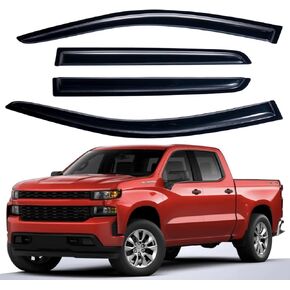 Lightronic WV194805 in-Channel Rain Guards, Dark Smoke, 4-Pieces Set, Fits 2019-2024 Chevrolet Silverado/GMC Sierra 1500, 2020-2024 Silverado/Sierra 2500 HD & 3500 HD, 2022 Limited Model, Crew Cab