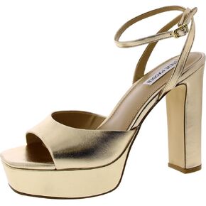 Steve Madden Women's Assured Heeled Sandal, Gold Metallic, 8.5