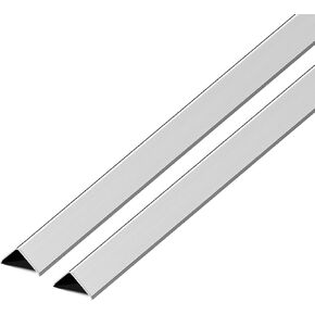Aluminium Alloy Metal Corner Guards - 2pcs Silver Aluminum Alloy Metal Wall Corner Protector Edge Protector L Shape Protectors for Walls Wall Corner Guard 20Ga / 1mm Thickness 2"x2"x48" (5x5x120CM)