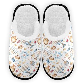 Dussdil Candle Star House Slippers Doughnut Home Spa Slippers Memory Foam Closed Toe Slipper Non Slip for Hotel Bedroom Travel Shoes Women Men M