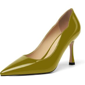 Womens Slip On Wedding Dress Pointed Toe Patent Stiletto High Heel Pumps Shoes 3.3 Inch