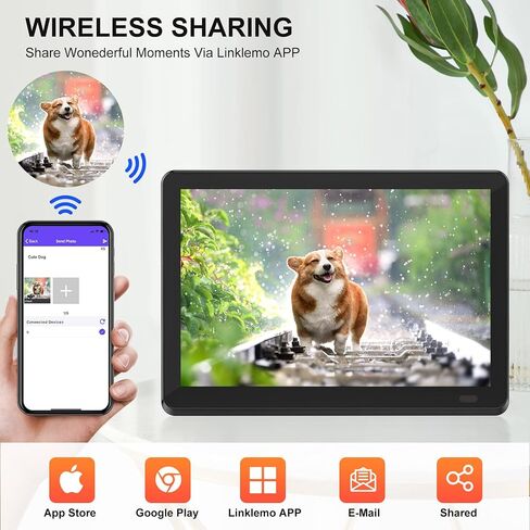 إطار صورة رقمي واي فاي 8 بوصة مع شاشة لمس IPS 1920x1080، نقل الصور لاسلكيًا عبر التطبيق والبريد الإلكتروني والتدوير التلقائي، إطار صور سهل الاستخدام مع شاشة عرض أفقية ورأسية... in Saudi Arabia