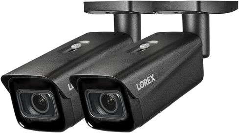 Lorex Indoor/Outdoor 4k (8MP) Ultra HD Bullet Security Camera with Varifocal Lens (Nocturnal 4 Series), 4X Optical Zoom, Vandal Resistant, Heat Mapping/People Counting (2-Pack Black) in Saudi Arabia