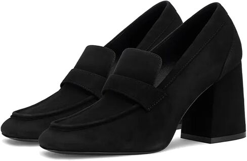MOOMMO Women Chunky Block Heel Loafers Pumps Square Closed Toe Slip On Dress Shoes Patent Leather Oxford Loafer Shoes Fringe Buckle Tassel Wingtip Office Work Shoe Business Professional 4-11 M US in Kuwait