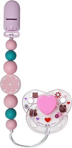Pink Lemon Pacifier Clip with Cute Magnetic Pacifier Reborn Dolls Toy Accessories (Lemon) in Saudi Arabia