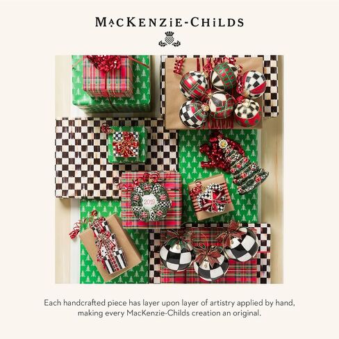 زينة كرات زجاجية من الترتان من ماكينزي تشايلدز، مجموعة زينة شجرة عيد الميلاد، مجموعة مكونة من 6 قطع in Kuwait