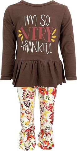 Unique Baby 2 Piece Girls Triple Ruffle Leggings Outfit with Long Sleeved Tunic Shirt Kid and Toddler Clothes Set in Saudi Arabia
