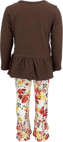 Unique Baby 2 Piece Girls Triple Ruffle Leggings Outfit with Long Sleeved Tunic Shirt Kid and Toddler Clothes Set in Saudi Arabia