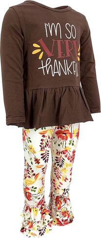 Unique Baby 2 Piece Girls Triple Ruffle Leggings Outfit with Long Sleeved Tunic Shirt Kid and Toddler Clothes Set in Saudi Arabia