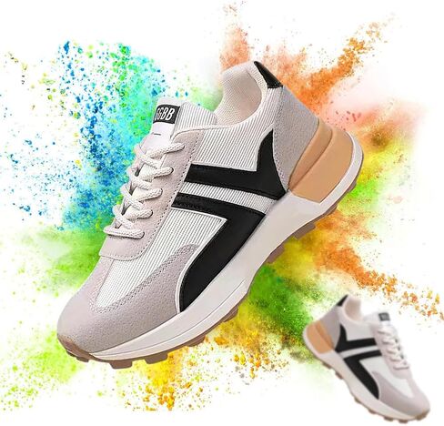 Padgene Sneakers for Women Casual Walking Shoes Comfortable Tennis Lace Up Non-Slip Running Shoes Womens Fashion Sneakers in Saudi Arabia