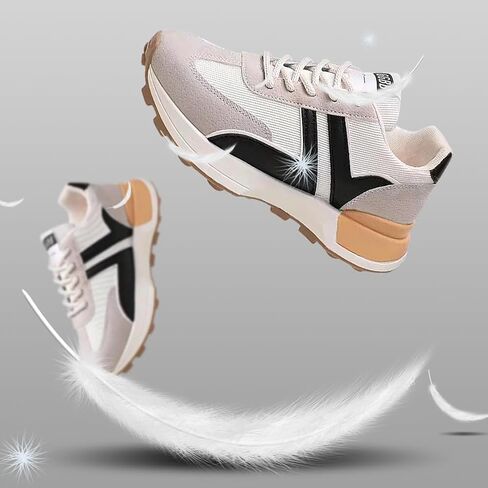 Padgene Sneakers for Women Casual Walking Shoes Comfortable Tennis Lace Up Non-Slip Running Shoes Womens Fashion Sneakers in Saudi Arabia