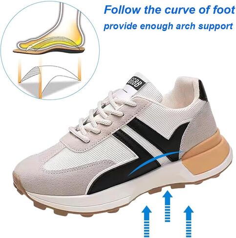Padgene Sneakers for Women Casual Walking Shoes Comfortable Tennis Lace Up Non-Slip Running Shoes Womens Fashion Sneakers in Saudi Arabia