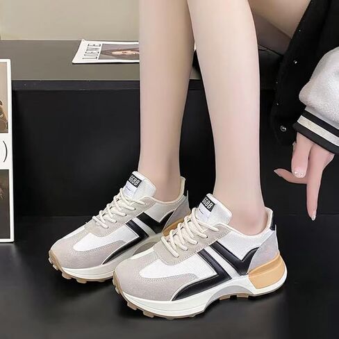 Padgene Sneakers for Women Casual Walking Shoes Comfortable Tennis Lace Up Non-Slip Running Shoes Womens Fashion Sneakers in Saudi Arabia