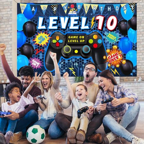 Vlipoeasn 10th Birthday Decorations for Boys 10th Video Game Birthday Decorations 10 Birthday Video Game Backdrop 10 Birthday Backdrop for Boys in Saudi Arabia