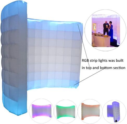SAYOK Inflatable Photo Booth Wall Selfie Booth Backdrop, Photo Booth Enclosure Portable Inflatable White Photoshoot Background Wall for Party Wedding Events in Saudi Arabia