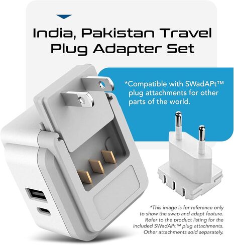 محول السفر العالمي من Ceptics مع 2X USB-A و3X USB-C، محول سفر 6 في 1 45 وات للاستخدام العالمي، محول دولي للهواتف المحمولة وأجهزة الكمبيوتر المحمولة، محول الكل في واحد للولايات المتحدة والاتحاد الأوروبي والمملكة المتحدة والمزيد، UP-45W- هل in Kuwait