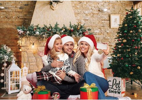 10x8ft Christmas Fireplace Theme Backdrop for Photography Christmas Tree Decorations for Xmas Party Supplies Background Pictures Banner Photo Studio Decor Booth Props in Saudi Arabia