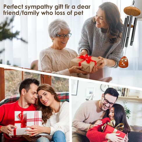 Pet Memorial Wind Chimes with Frame, Dog Memorial Gifts for Loss of Dog, Pet Loss Sympathy Gifts in Memory of Dog Cat, Bereavement Wind Chimes for Loss of Pet(28" Photo) in Saudi Arabia