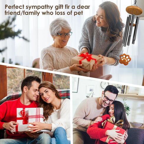 Pet Memorial Wind Chimes with Frame, Dog Memorial Gifts for Loss of Dog, Pet Loss Sympathy Gifts in Memory of Dog Cat, Bereavement Wind Chimes for Loss of Pet(28" Photo) in Saudi Arabia